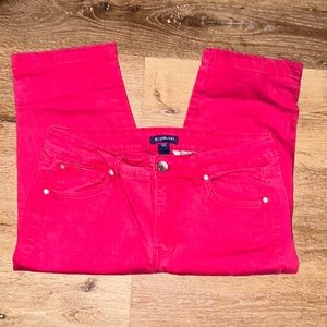 Cute Bandolino Red /Pink Peddle Pushers/Long Shorts/Bermuda Short Jeans